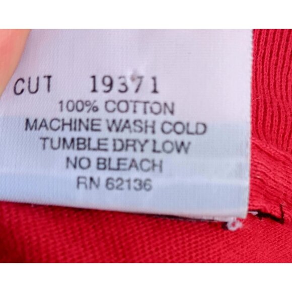 Vintage Large T-shirt Single Stitch Guess Jeans Mens 1994 90's USA Burgundy/Red - Picture 7 of 7